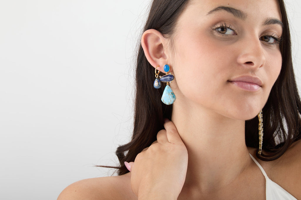 Blue Apatite Mineral Earrings
