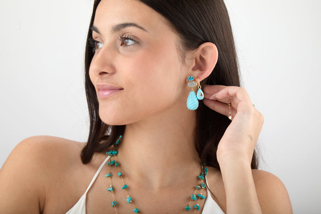 Lapis Lazuli Mineral Teardrop Earrings