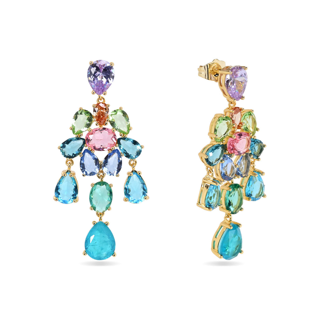 Mineral Earrings - Multi – 51 mm - Gold-plated
