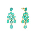 Mineral Earrings – Green Zirconia – 51 mm - Gold-plated