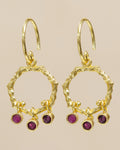 Earring Nori hexagon - Ruby charms