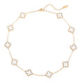 Necklace - Mother of Pearl Clover - Gold Color