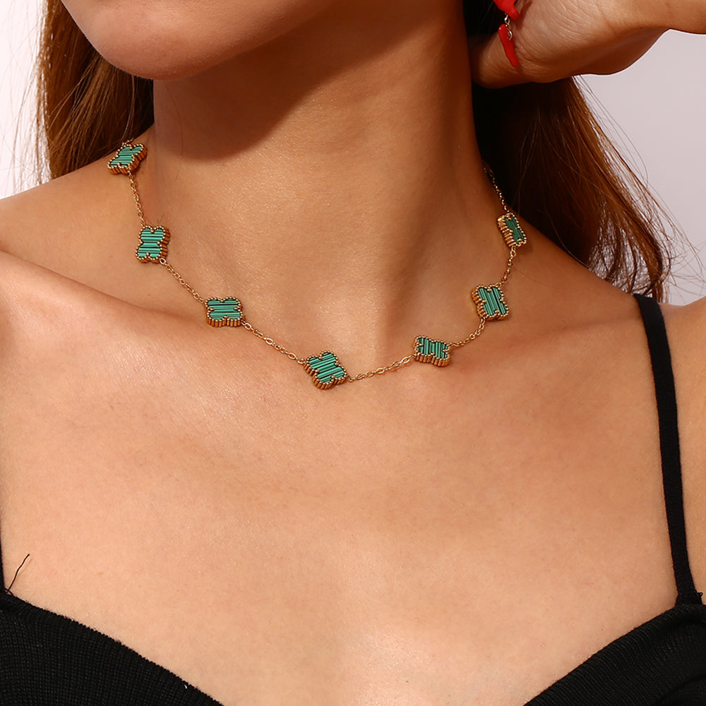 Necklace - Clover - Gold Color