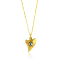 Necklace - Rainbow Moonstone Shark Tooth - Gold Plated