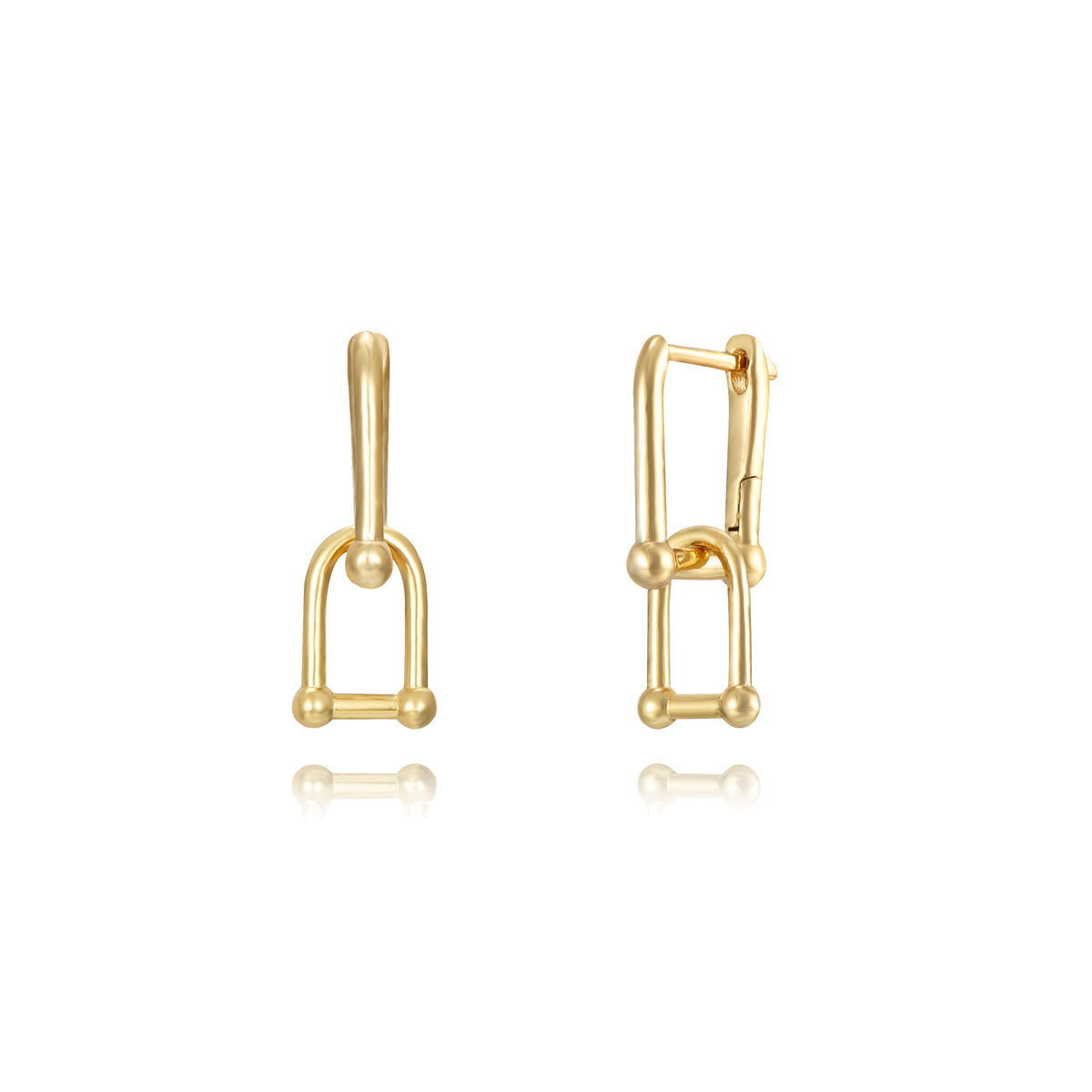 Square Earrings - Link 20mm - Gold Plated