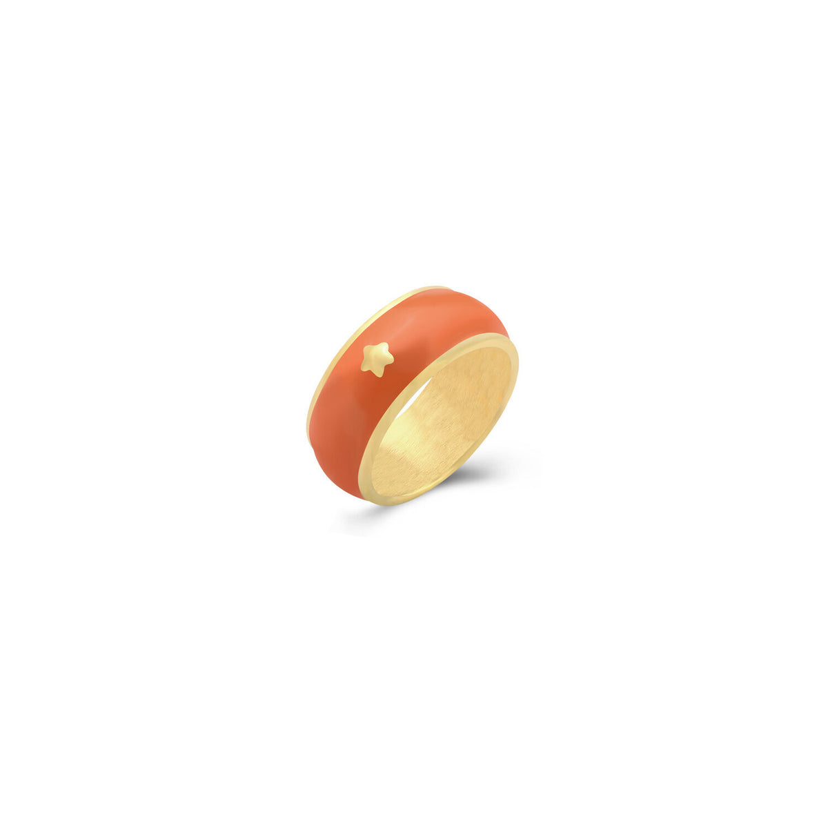 Enamel - Star Steel Ring - Gold Color