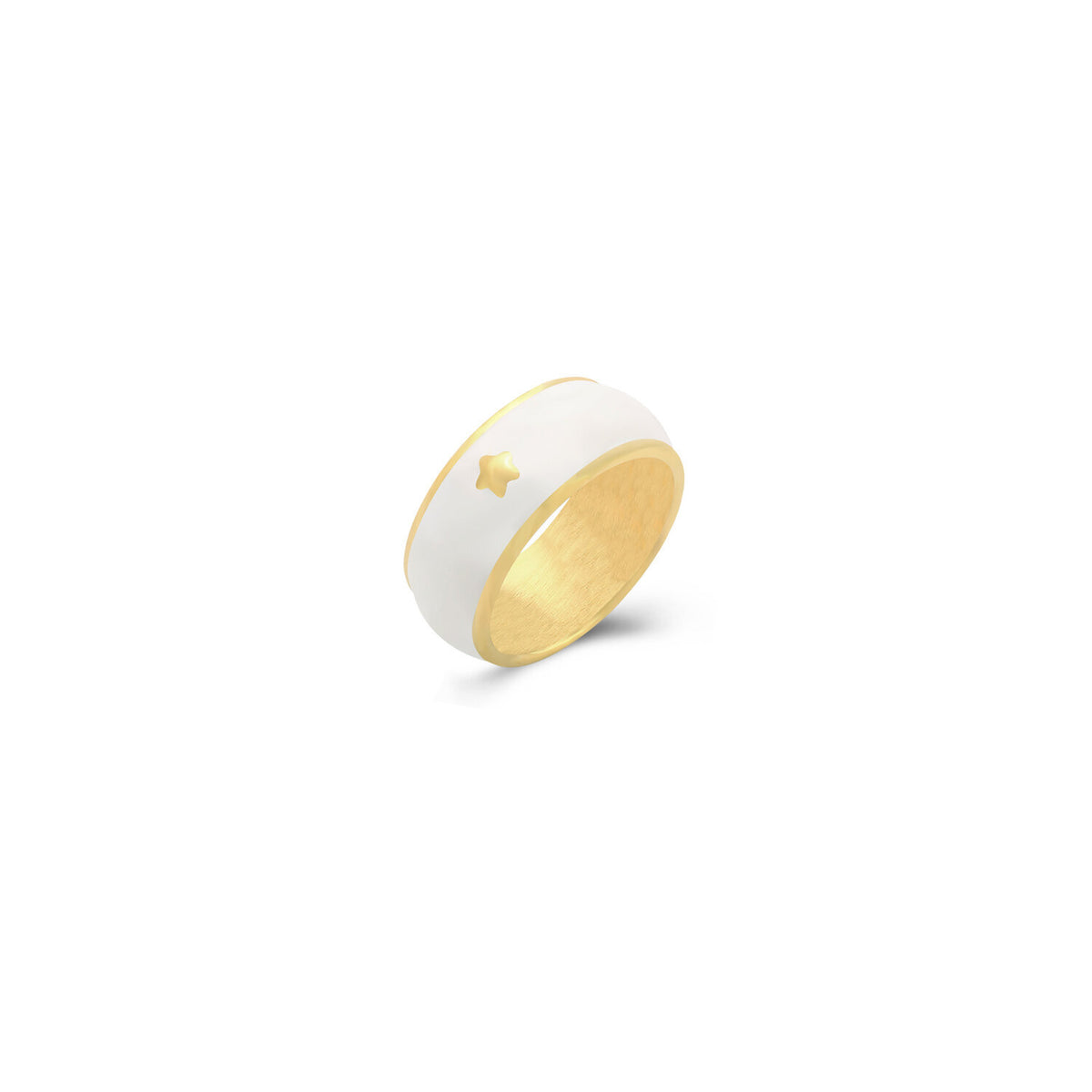 Enamel - Star Steel Ring - Gold Color