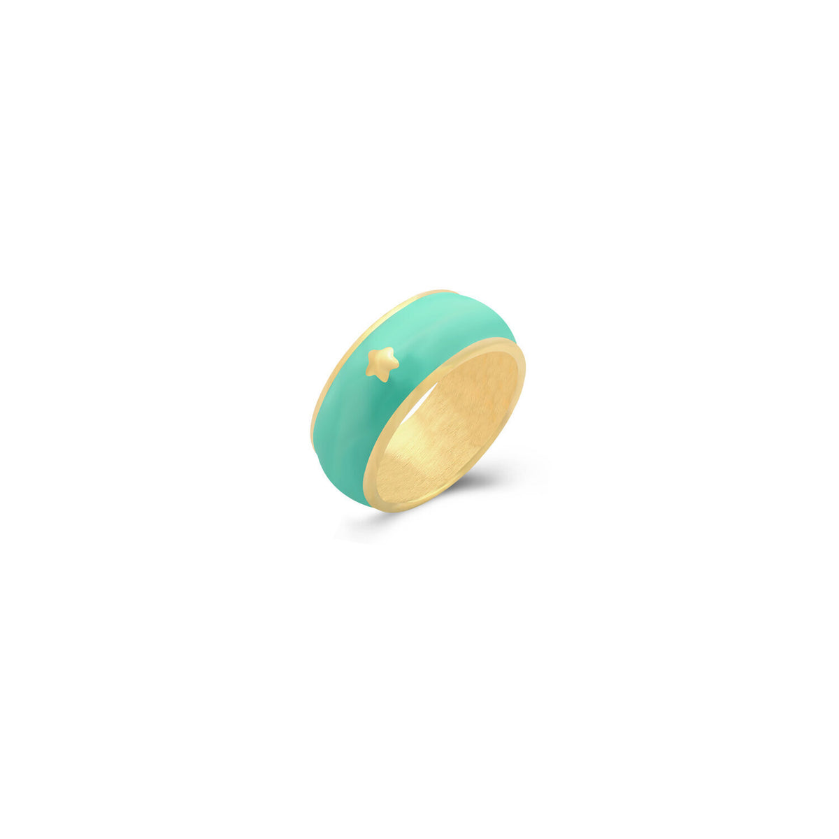Enamel - Star Steel Ring - Gold Color
