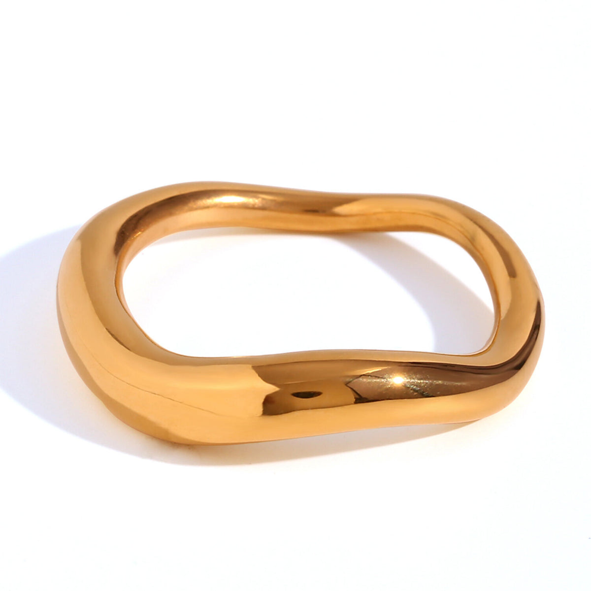Wave Ring - 4 mm - Gold and Steel