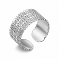 Plain Open Ring - Textured - Gold Color