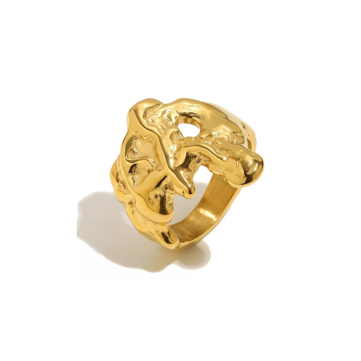 Smooth Hammered  Ring - 22 mm