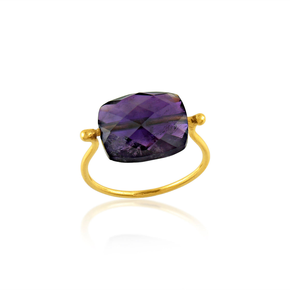 Mineral Ring - 10*12mm - Gold Plated