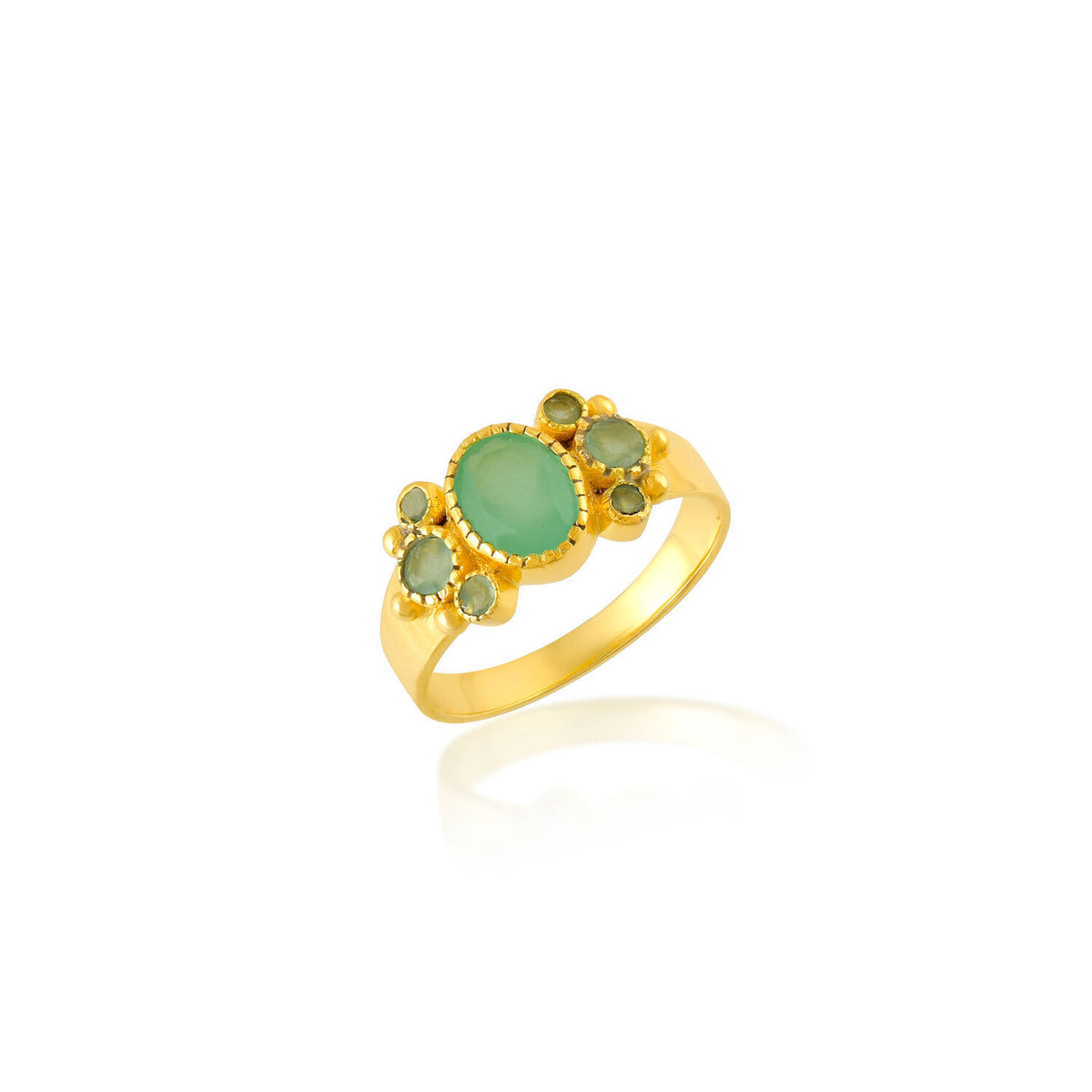 Mineral Ring - Flower - Gold Plated