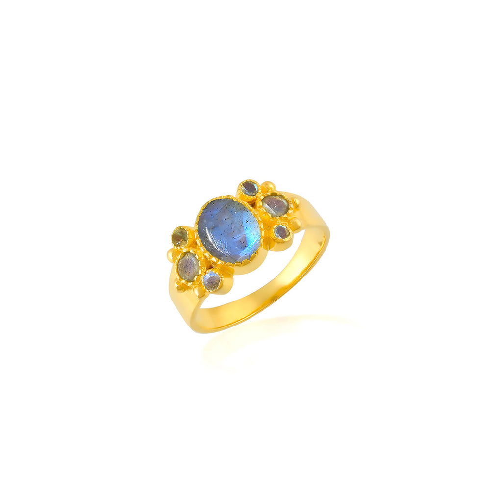 Mineral Ring - Flower - Gold Plated