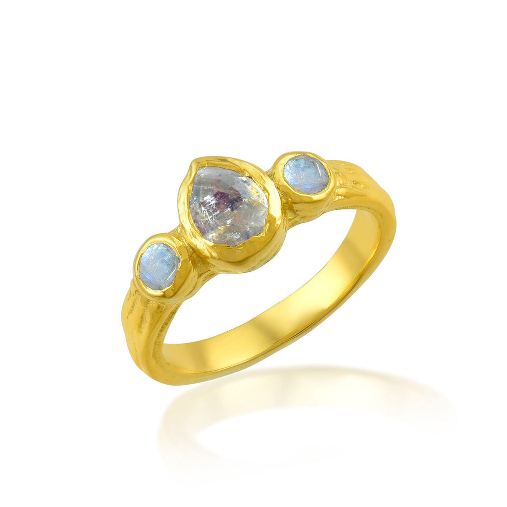 Mineral Ring - Teardrop 9mm - Gold Plated