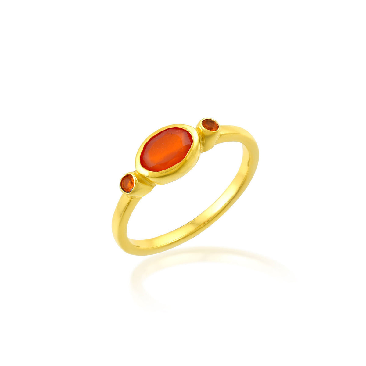 MINERAL RING - OVAL 6.5*8.5MM - GOLD PLATED