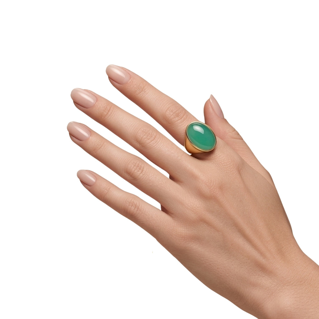 Mineral Ring - Cabochon Cut  - Gold Plated
