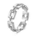 Silver Ring - Link - Silver Gold Plated-Silver Rhodium
