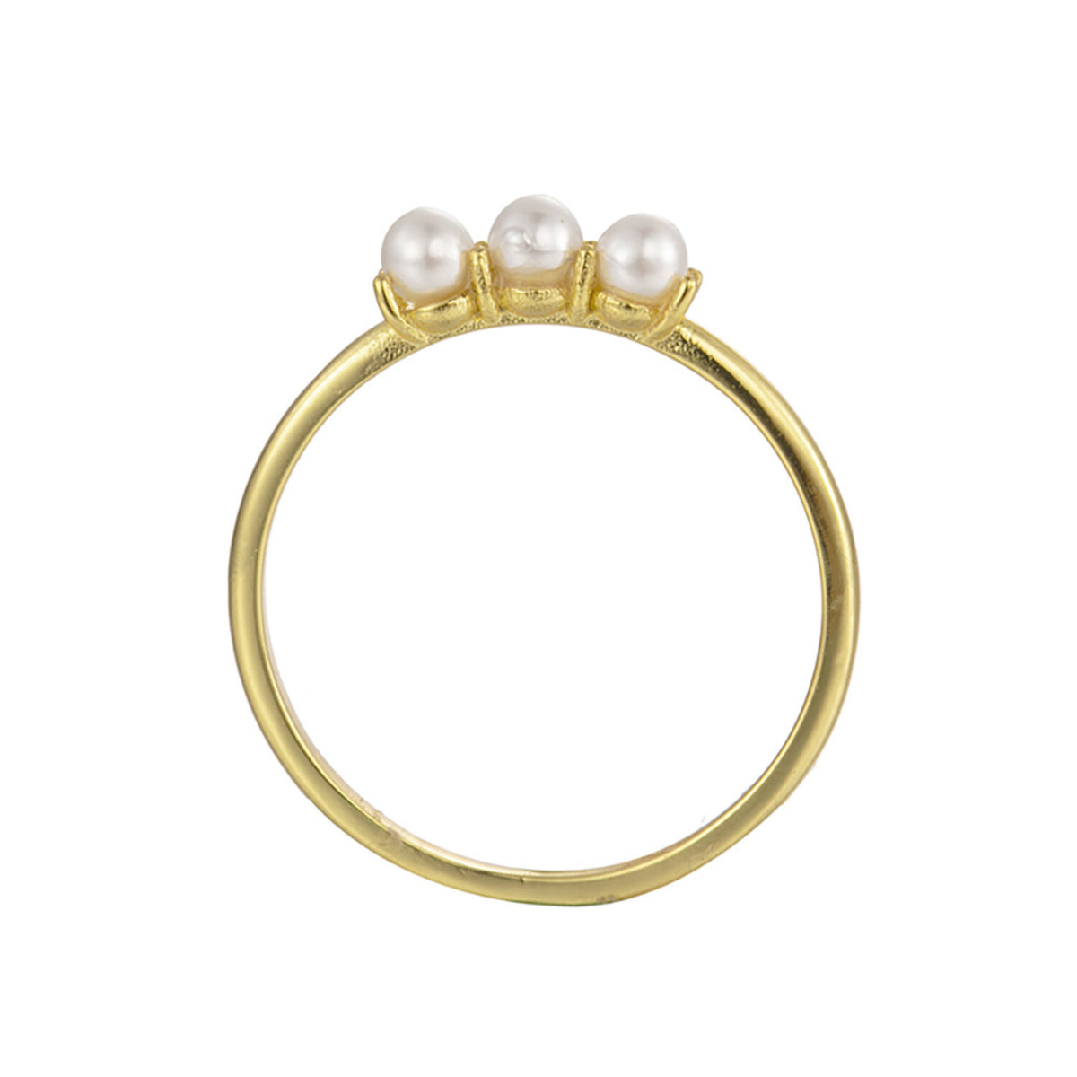 Pearl  Ring - Silver Gold Plated-Silver Rhodium