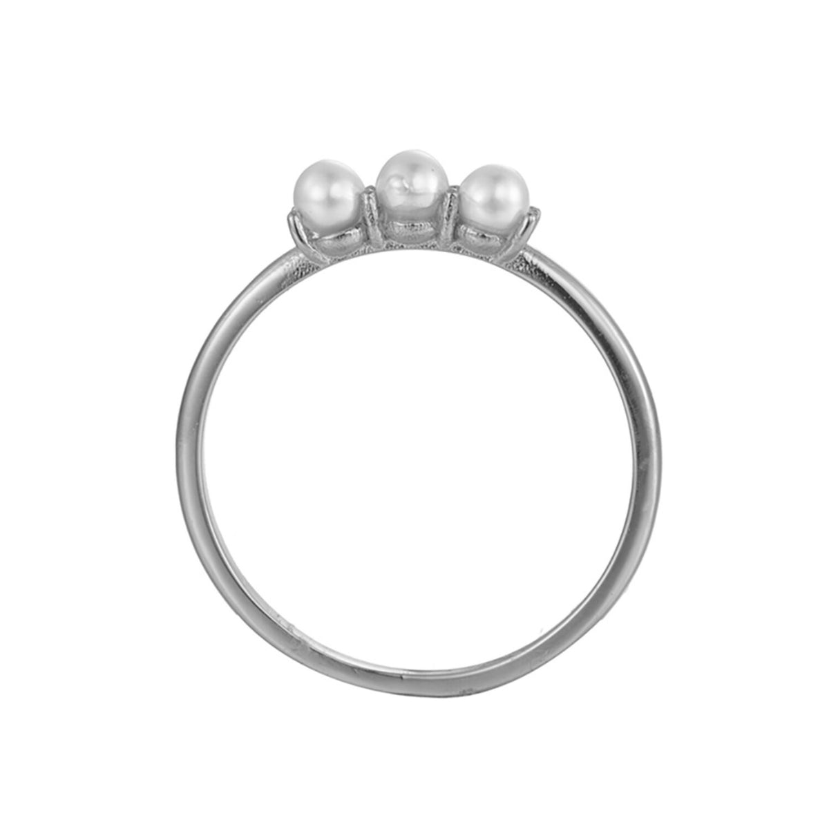 Pearl  Ring - Silver Gold Plated-Silver Rhodium