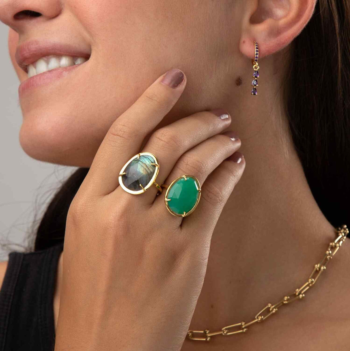 Mineral Ring - Gemstone - Gold plated