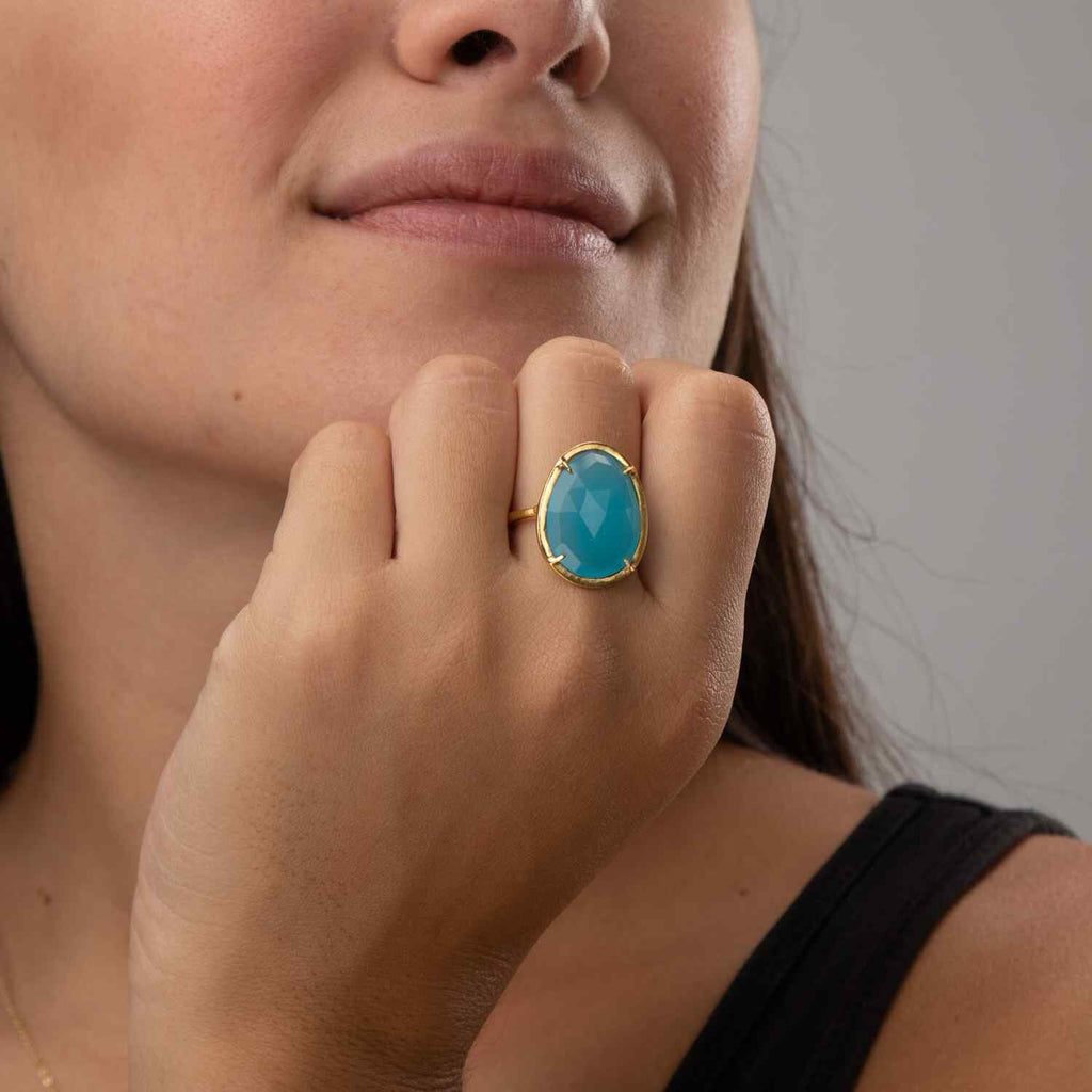 Mineral Ring - Gemstone - Gold plated