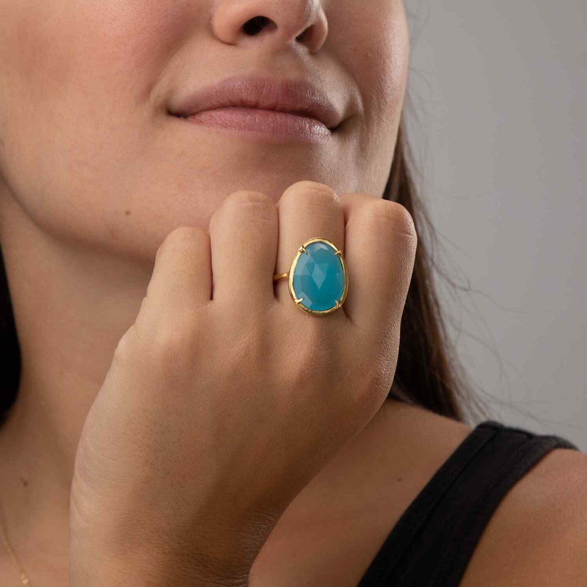 Mineral Ring - Gemstone - Gold plated