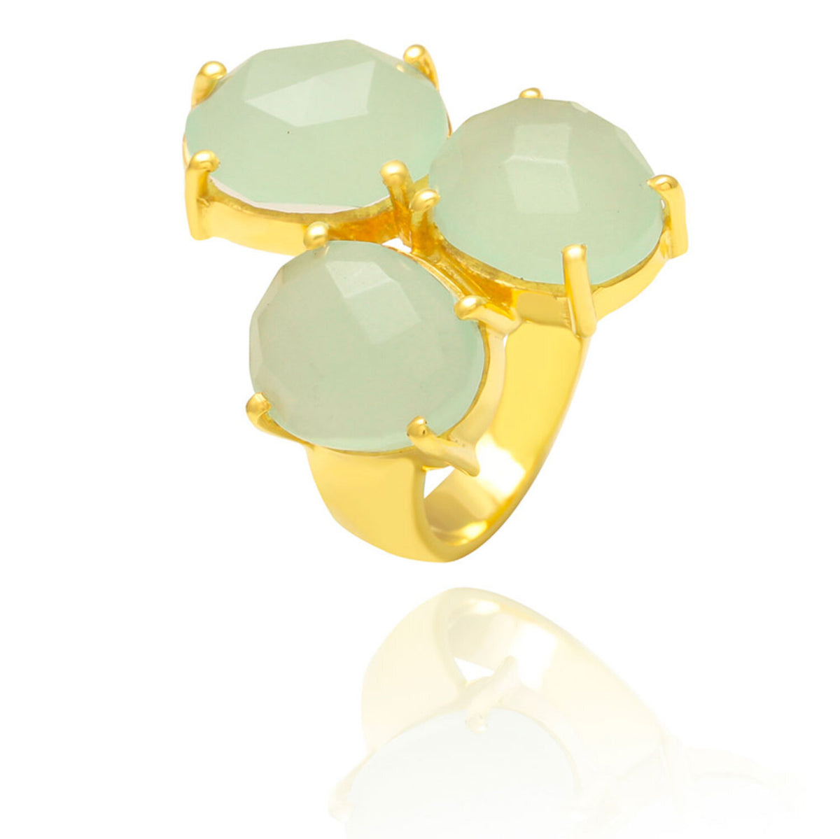 Mineral Ring - Silver Gold Plated - Various Stone