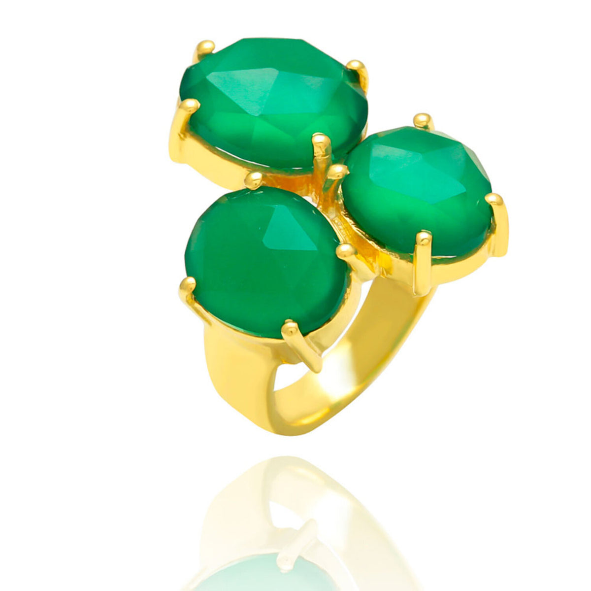 Mineral Ring - Silver Gold Plated - Various Stone