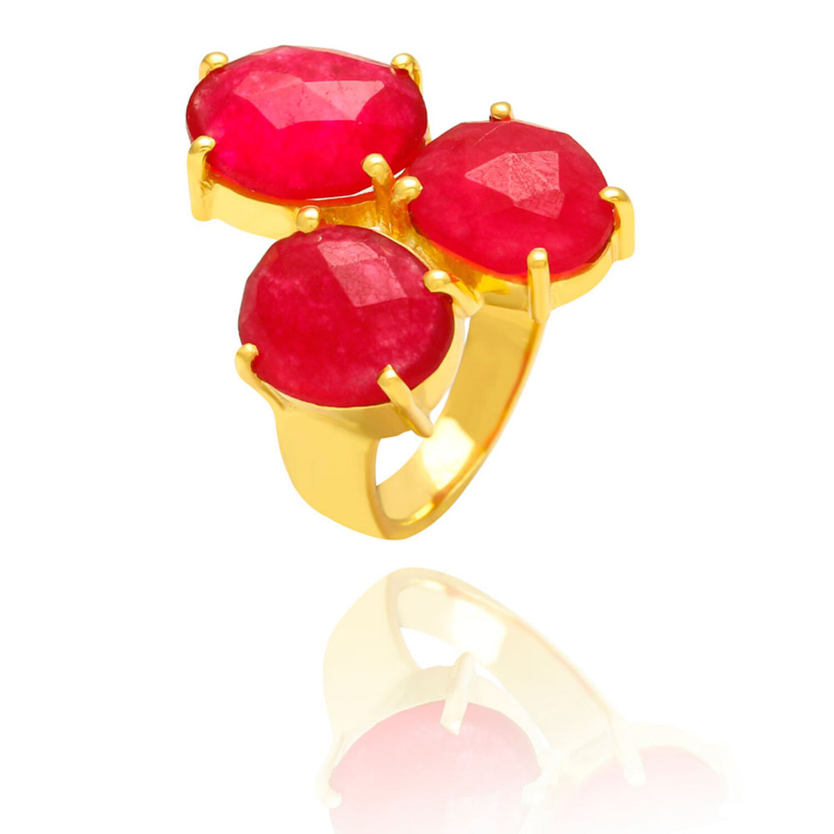 Mineral Ring - Silver Gold Plated - Various Stone