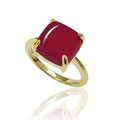 Mineral Ring - Rhodium Silver - 16 - Ruby