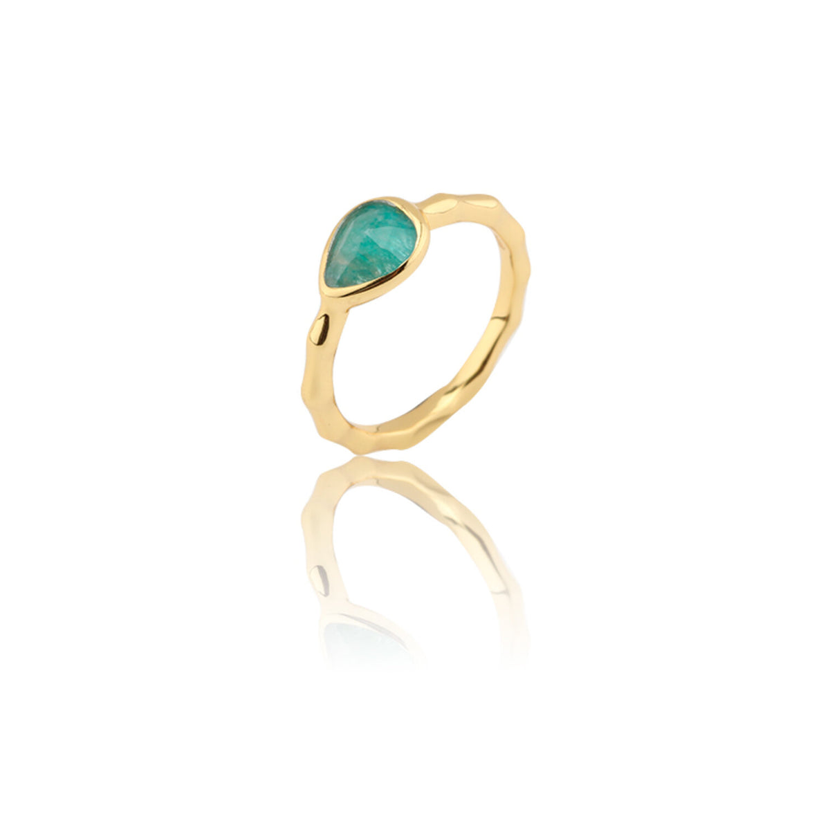Mineral Ring - Tear - Gold Plated - Gemstone