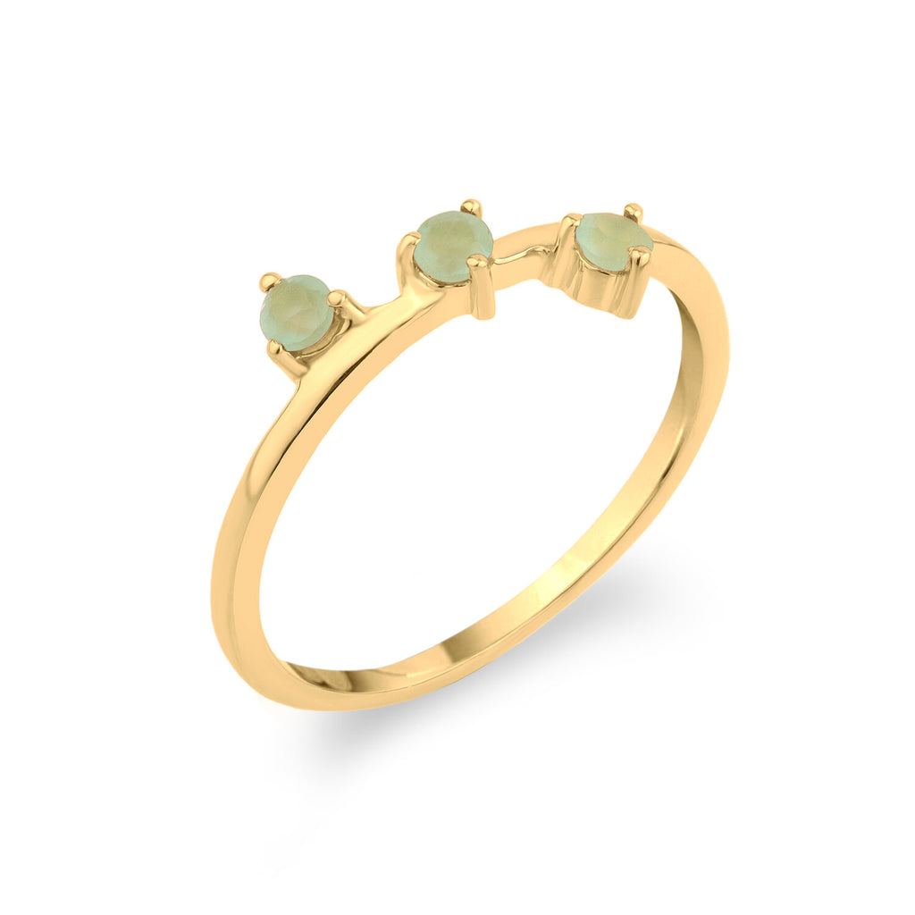 Ring with 3 Minerals  - Gold Plated