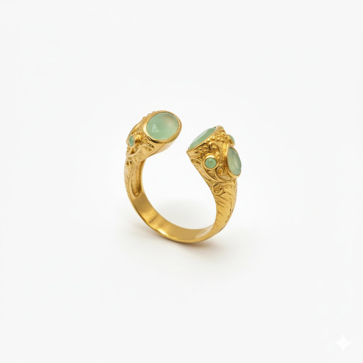 Mineral Ring - Open  - Gemstone - Gold plated