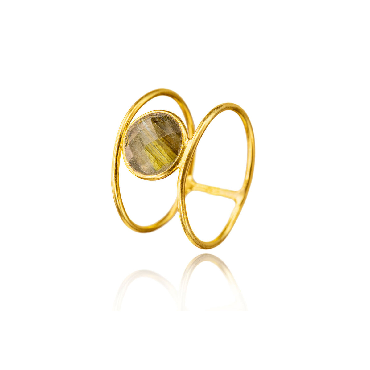Mineral Ring -  Mineral Stone - Gold Plated