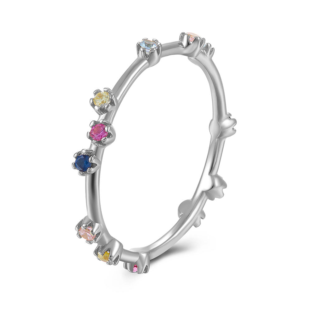 Zirconia Ring - American style - Silver gold plated