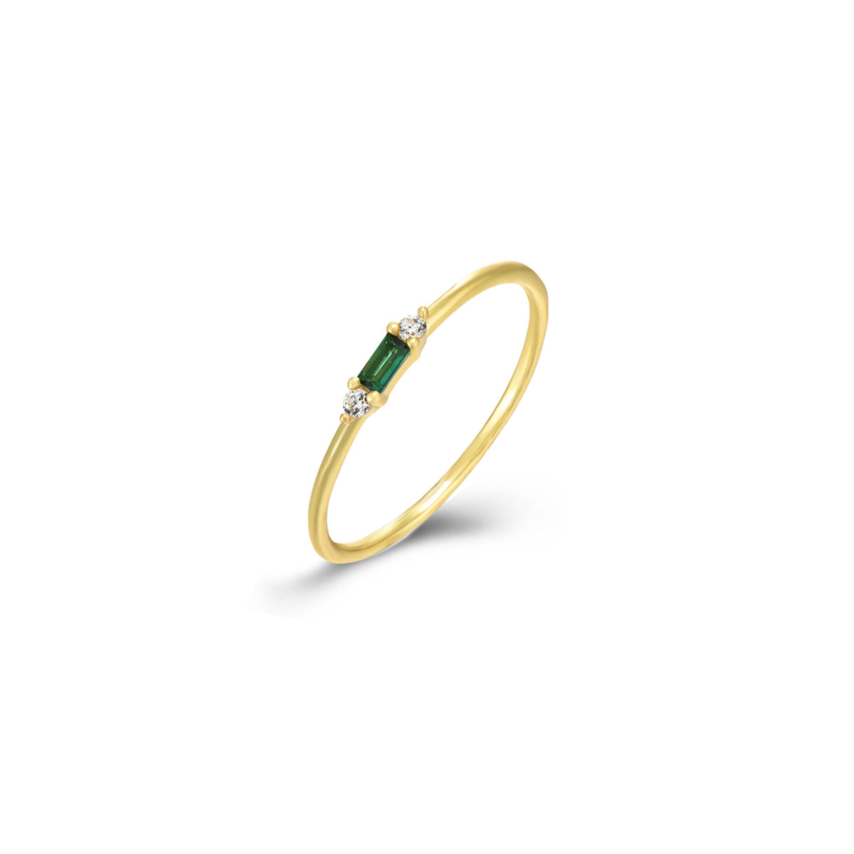 Zircon Minimalisme Ring -Silver Gold Plated-Silver Sterling
