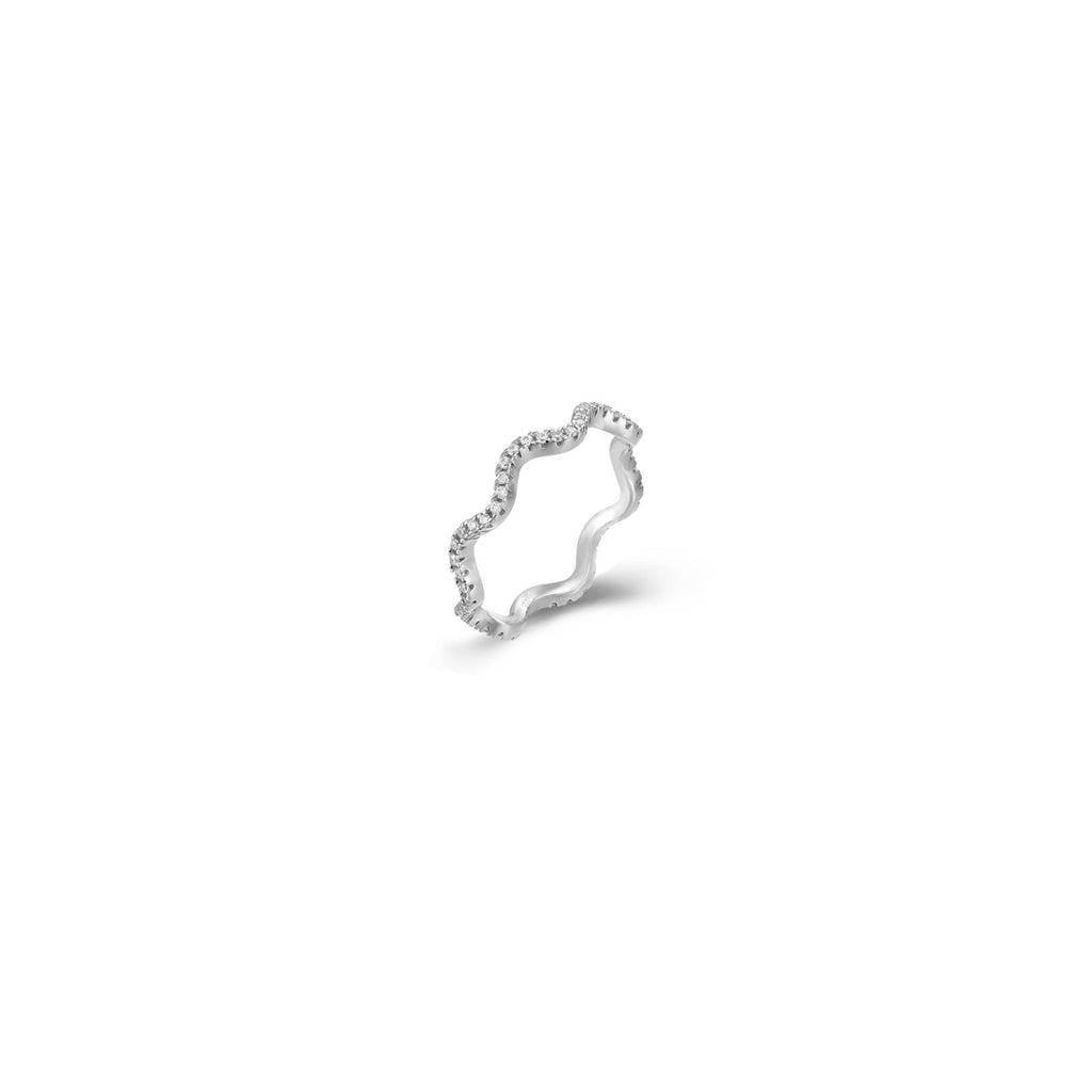 Zircon Wave Ring - Gold Plated