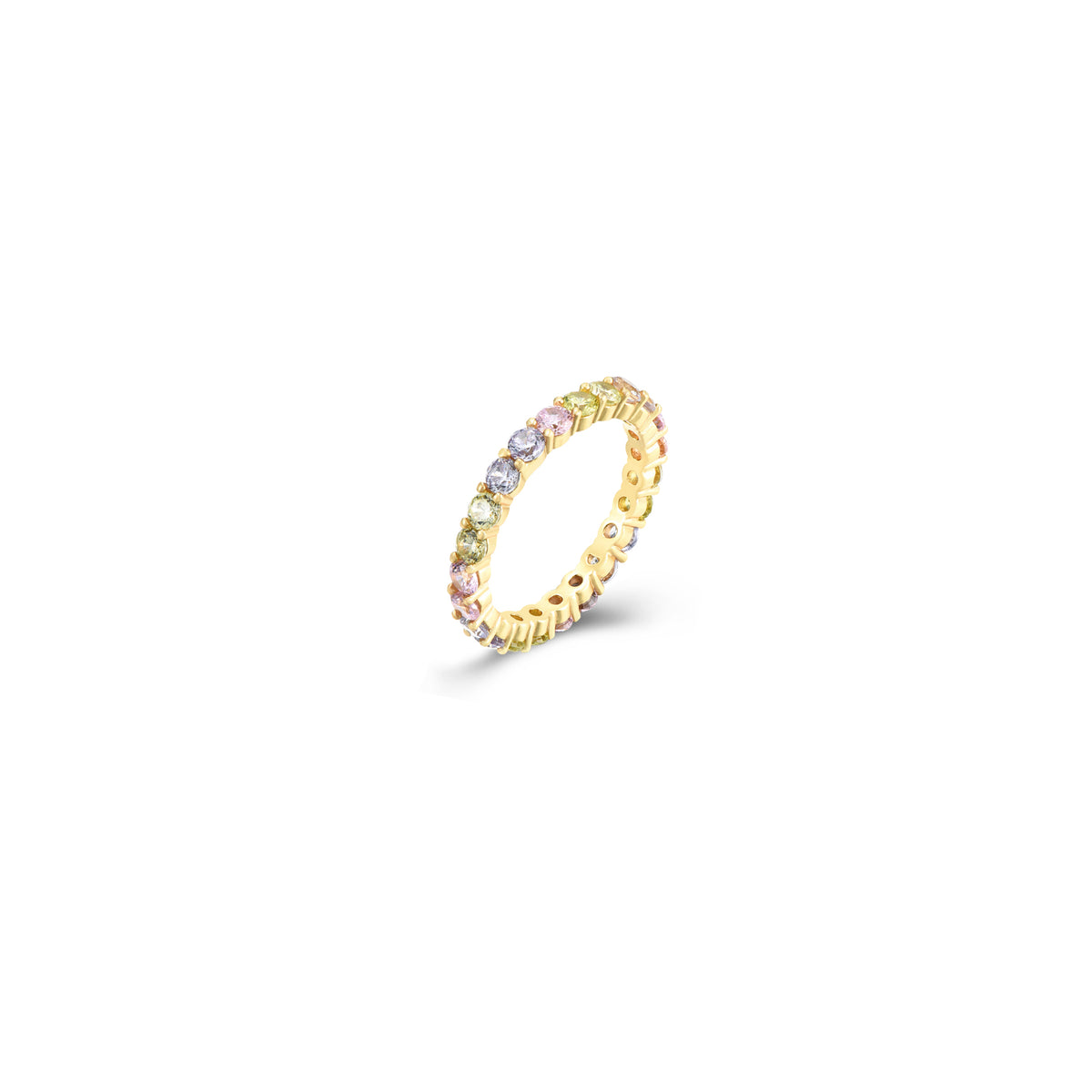 Zirconia Ring - Multi 2.5 mm - Gold Plated
