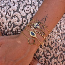 Bracelet - striated eye and stone