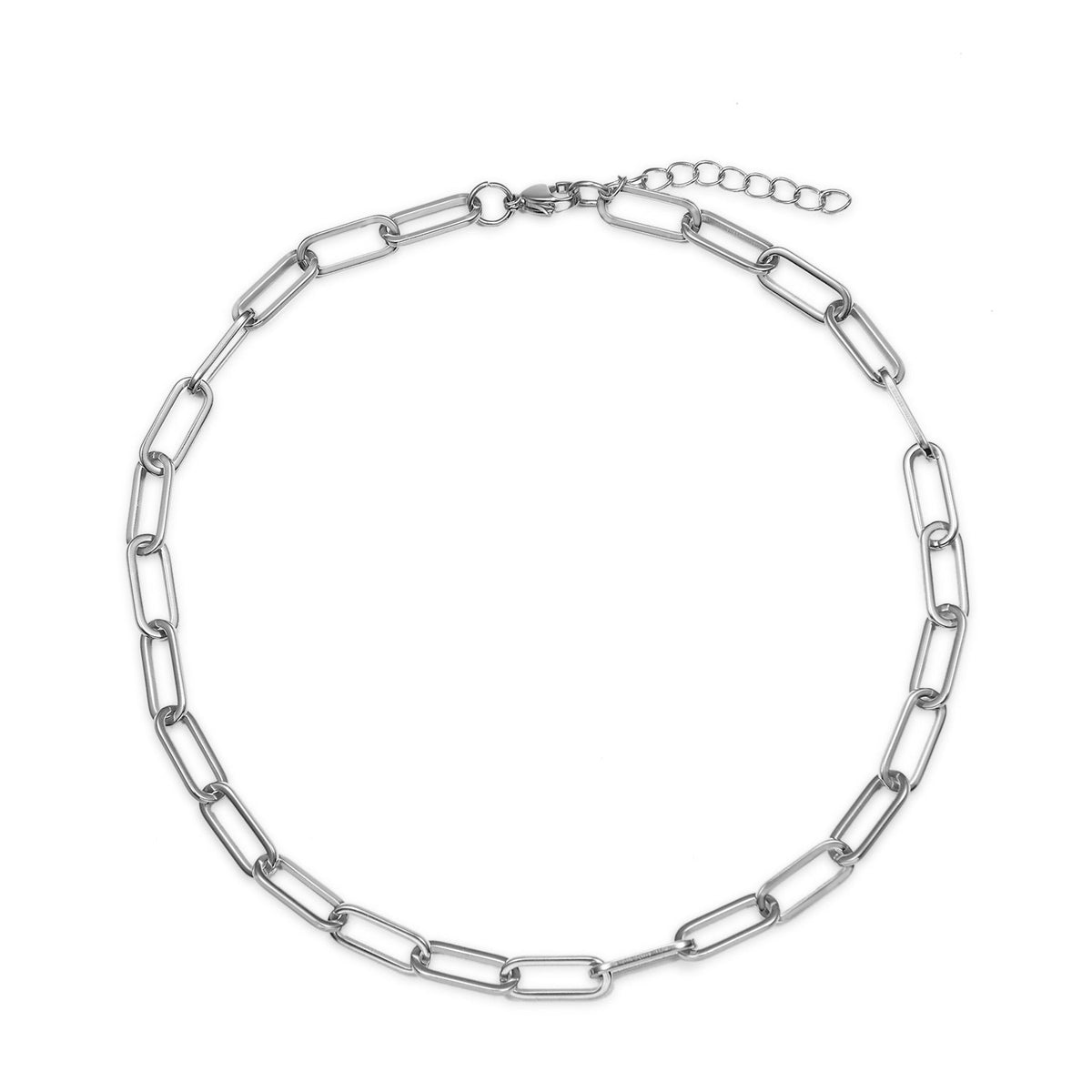 Steel Necklace - Link - Gold Plated and Rhodium Silver
