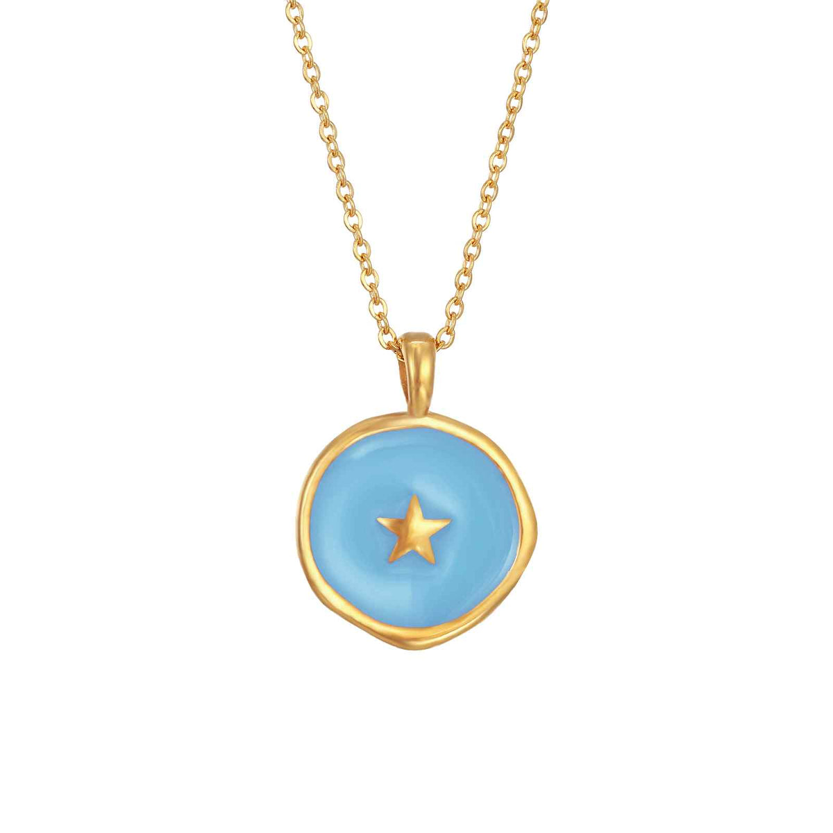 Necklace - Star - Enamel - Gold Plated
