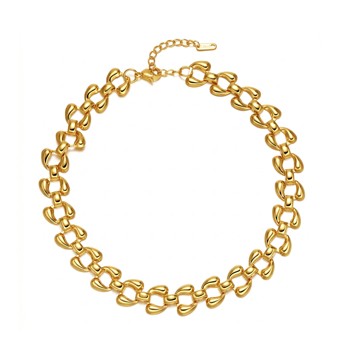 Necklace Stainless Steel - Link - Gold Color and Steel Color