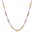 Necklace Stainless Steel - Natural Mineral  - Gold Color