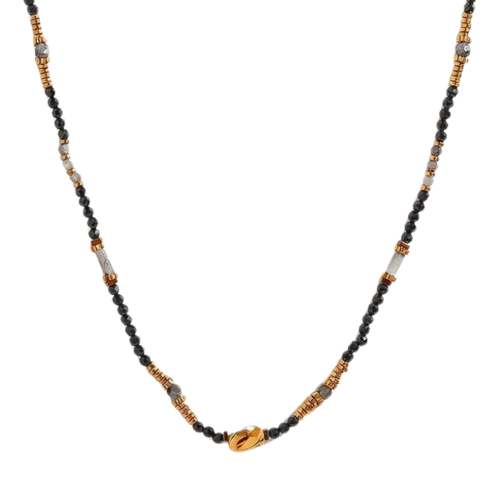 Necklace Stainless Steel - Natural Mineral  - Gold Color