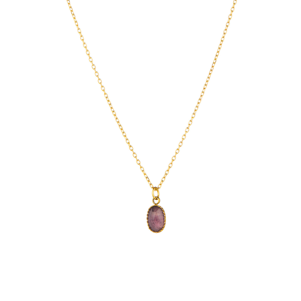 Natural Mineral Necklace - Pendant - Gold Color