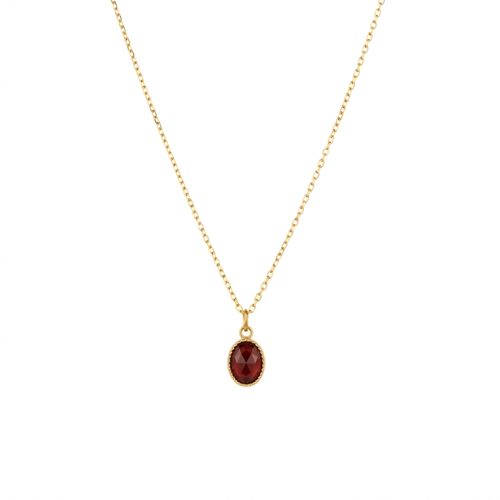 Natural Mineral Necklace - Pendant - Gold Color