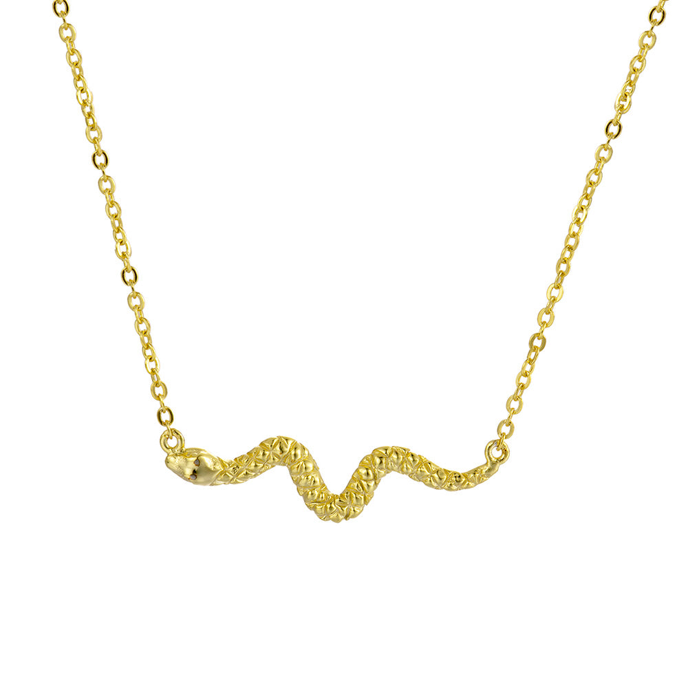 Necklace - Snake - Rhodium Silver - Silver Gold plated