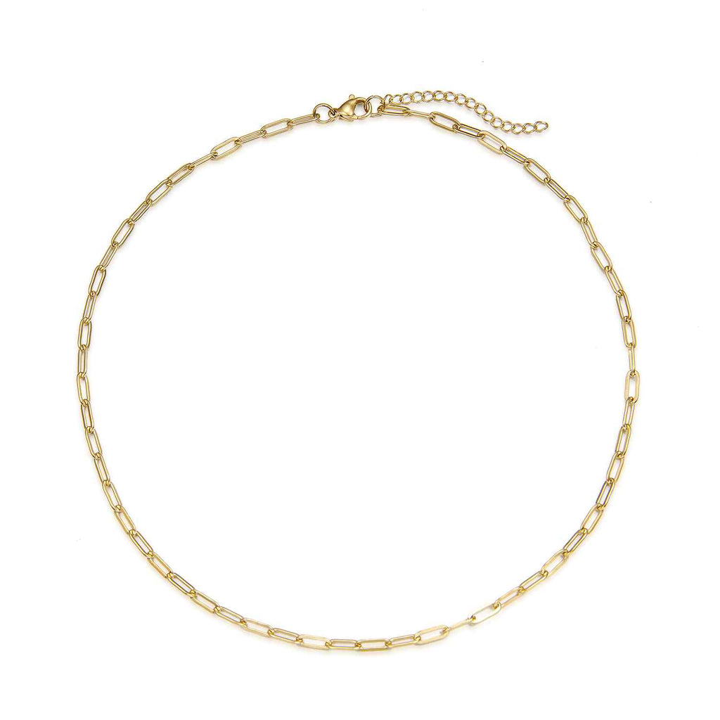 Steel Necklace - Gold Plated or Rhodium Silver