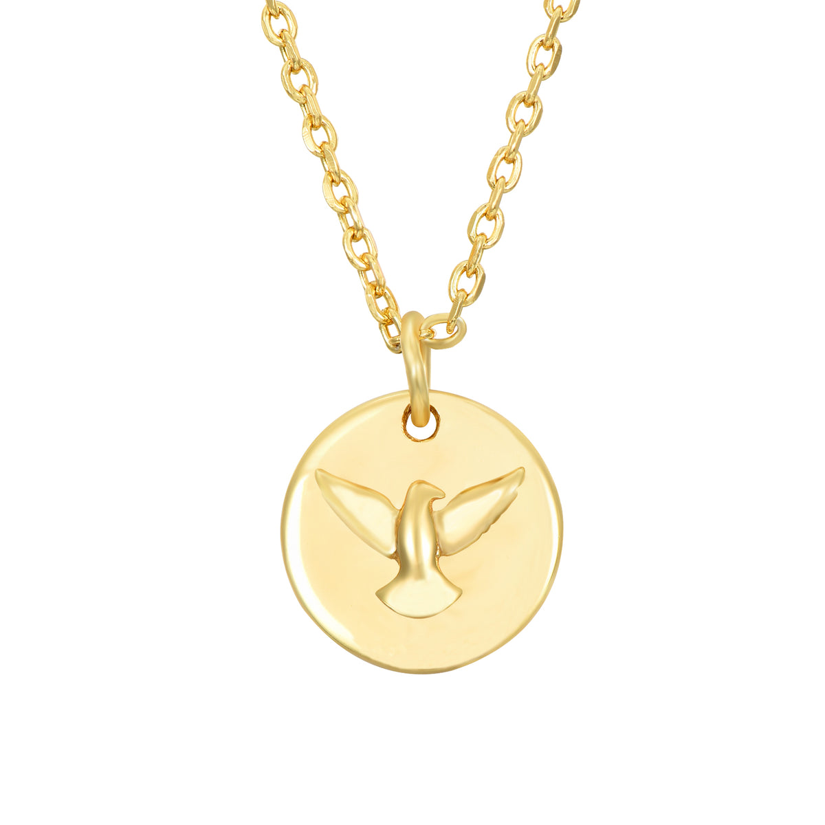 Bird medal Necklace - Gold Plated and Rhodium Silver